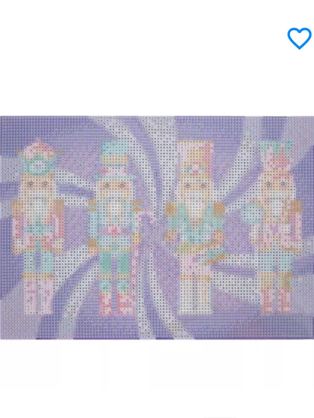 Pastel Nutcracker Diamond Art Canvas - Lavender and Mint, Holiday Craft